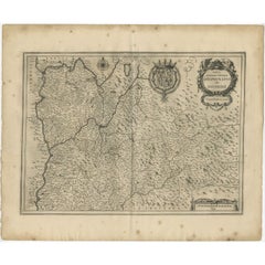 Antique Map of the Region of Dauphiné by Janssonius, 1657