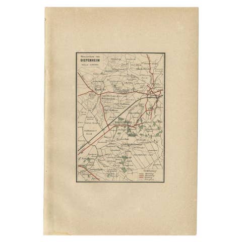 Antique Map of the Region of Diepenheim by Craandijk, 1884