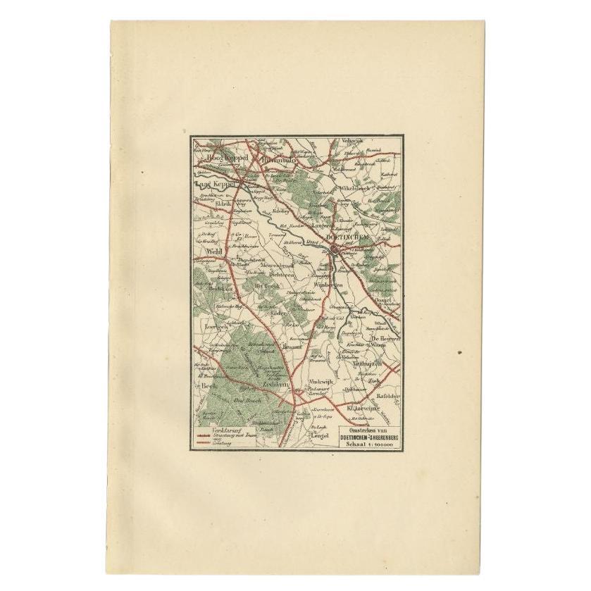 Antique Map of the Region of Doetinchem by Craandijk, 1884 For Sale