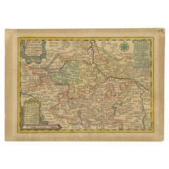 Antike Karte der Region Dlitzsch von Schreiber, 1749
