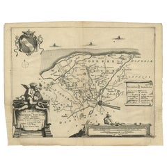Carta geografica antica della regione di Dongeradeel di Schotanus, 1664