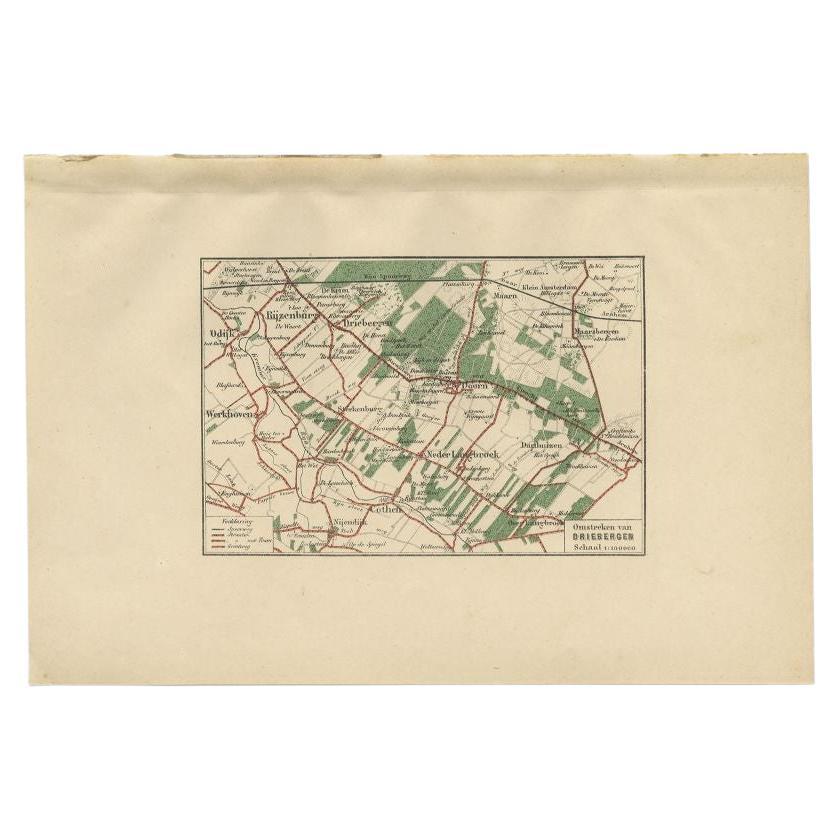 Antique Map of the Region of Driebergen by Craandijk, 1884 For Sale