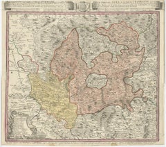 Antique Map of the Region of Elbogen & Eger, Czech Republic & Hungary, 1742