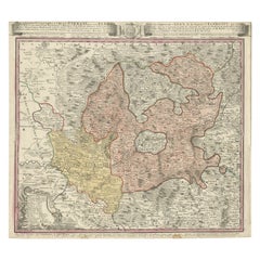 Carta geografica antica della regione di Elbogen ed Eger, Repubblica Ceca e Ungheria, 1742