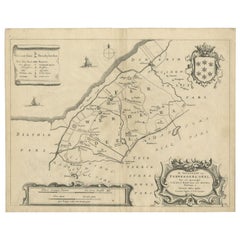 Carte ancienne de la région de Ferwerderadeel par Schotanus, 1664