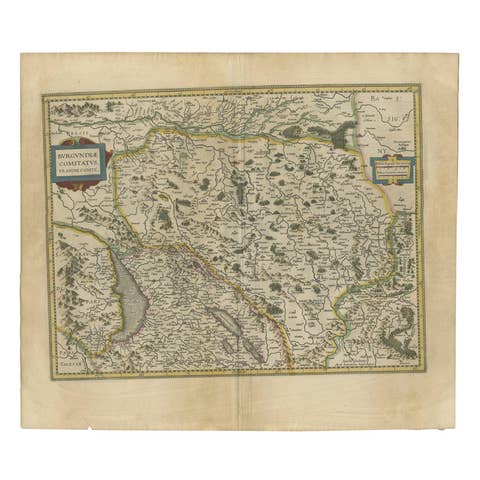 Antique Map of the Region of Franche-Comté by Janssonius, circa 1650