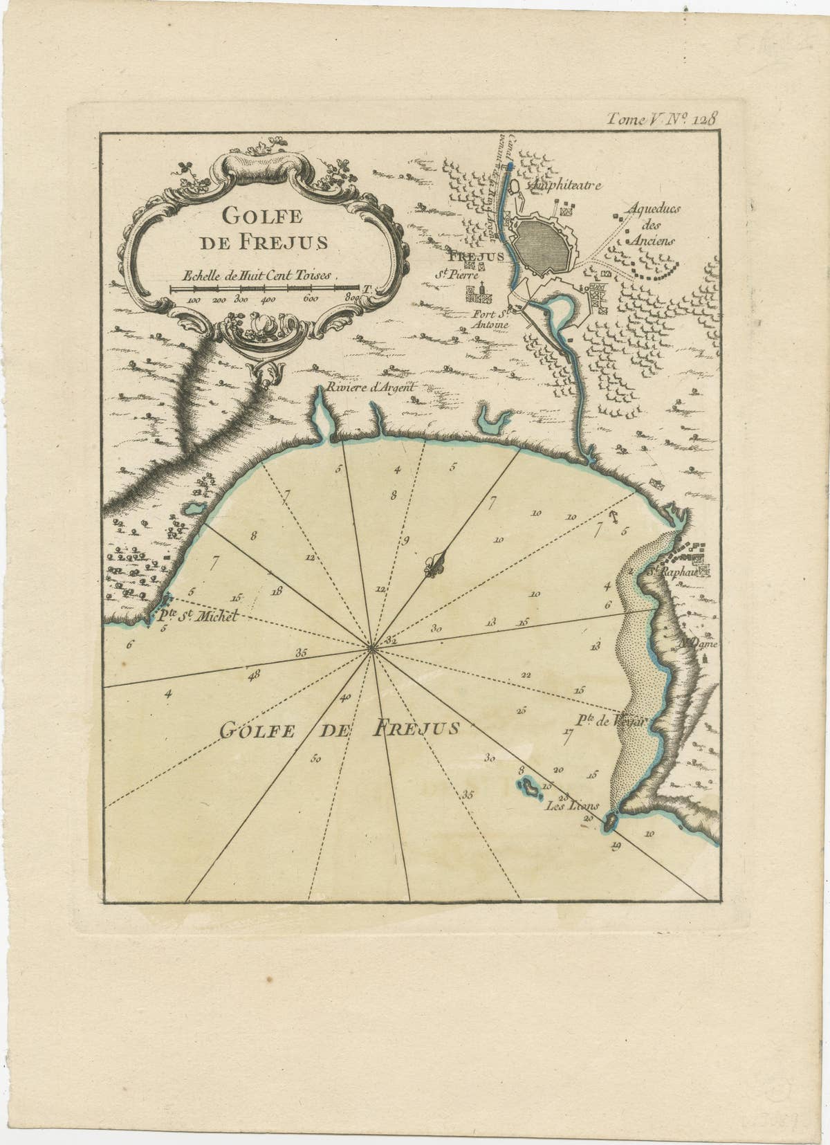 Antique Map of the Region of Fréjus, France