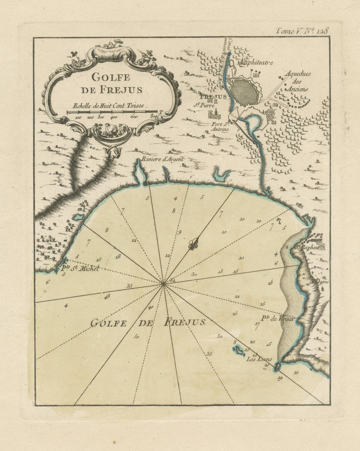 Antique Map of the Region of Fréjus, France