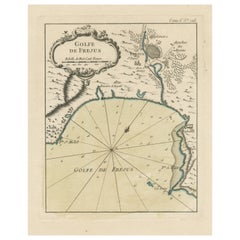 Carta geografica antica della regione del Fréjus, Francia