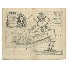 Antique Map of the Region of Gaasterland, Friesland, The Netherlands, 1664