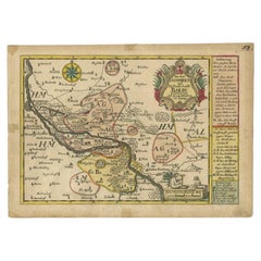 Antike Karte der Region Gommern in Deutschland, 1749