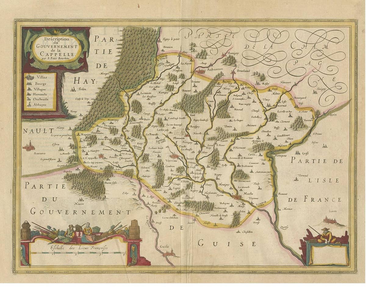 Antique Map of the Region of Hauts-de-France by Hondius, circa 1630