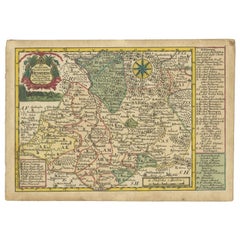 Carte ancienne de la région de Henneberg par Schreiber, 1749