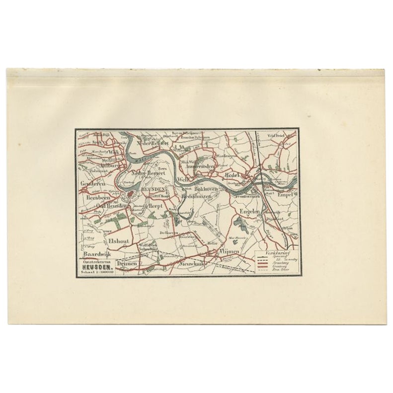 Carte ancienne de la région de Heusden par Craandijk, 1884