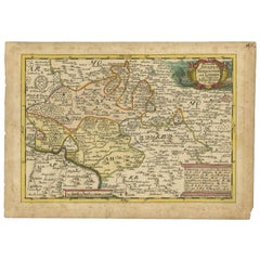 Mapa antiguo de la región de Hohenstein por Schreiber, 1749