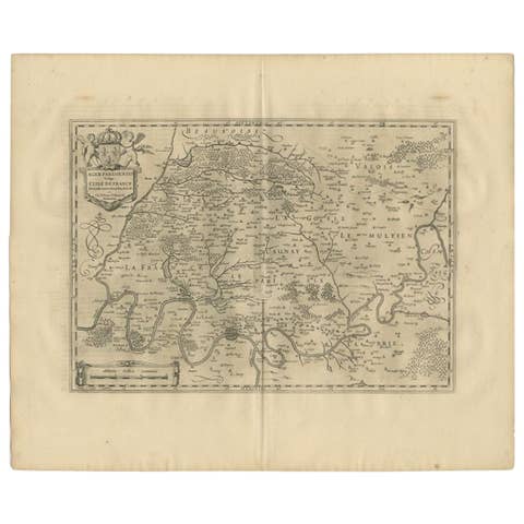 Antique Map of the Region of 'Île de France' by Janssonius, 1657