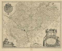 Antique Map of the Region of 'Île de France' by Janssonius, circa 1650