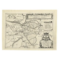 Antike Karte der Region Kollumerland von Schotanus, 1664