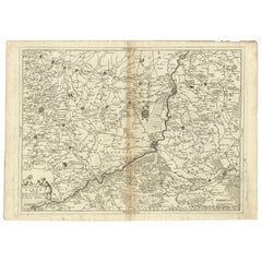 Carte ancienne de la région de Liège par Coronelli, 1690