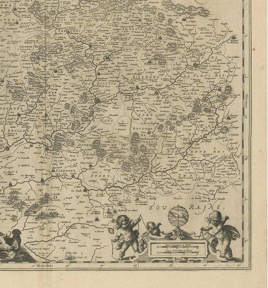 Antique Map of the Region of Maine by Janssonius, circa 1650