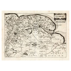Carta geografica antica della regione di Oostergo di Colom, 1635