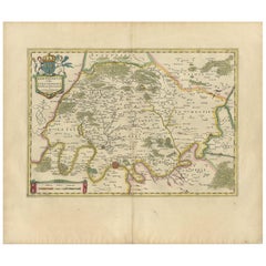 Antique Map of the Region of Paris and the Seine River, circa 1640