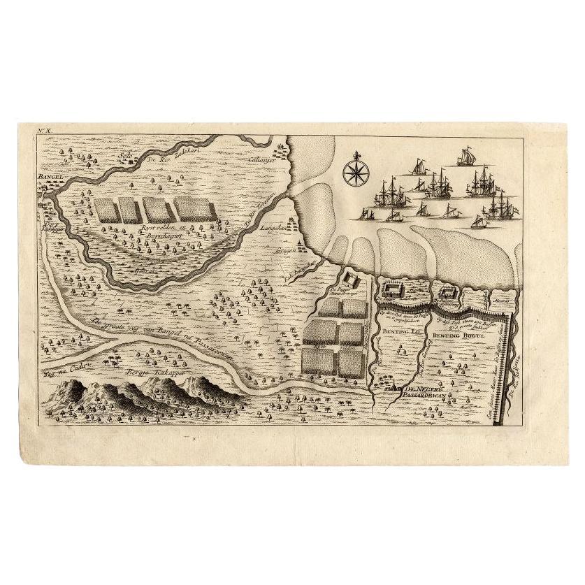 Antique Map of the Region of Pasuruan, Java, Indonesia, 1726 For Sale