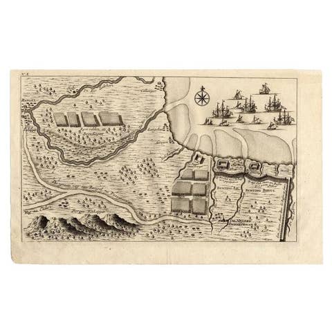 Antique Map of the Region of Pasuruan, Java, Indonesia, 1726