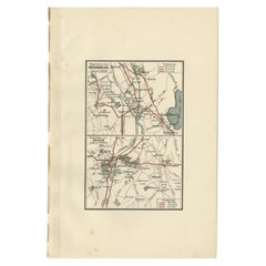Antique Map of the Region of Paterwolde and Assen by Craandijk, 1884