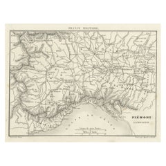Carta geografica antica della regione Piemonte di Berthe & Ramboz, 'C.1835