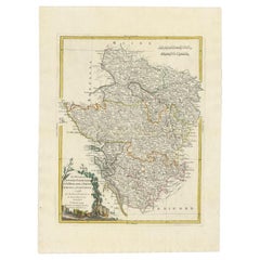 Antique Map of the Region of Poitou and Saintonge by Zatta (1779)