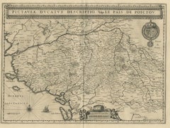 Antike Karte der Region Poitou von Janssonius:: 1657