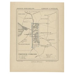 Antique Map of the Region of 's-Graveland by Kuyper, c.1870