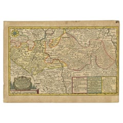 Antike Karte der Region Sagan von Schreiber, 1749