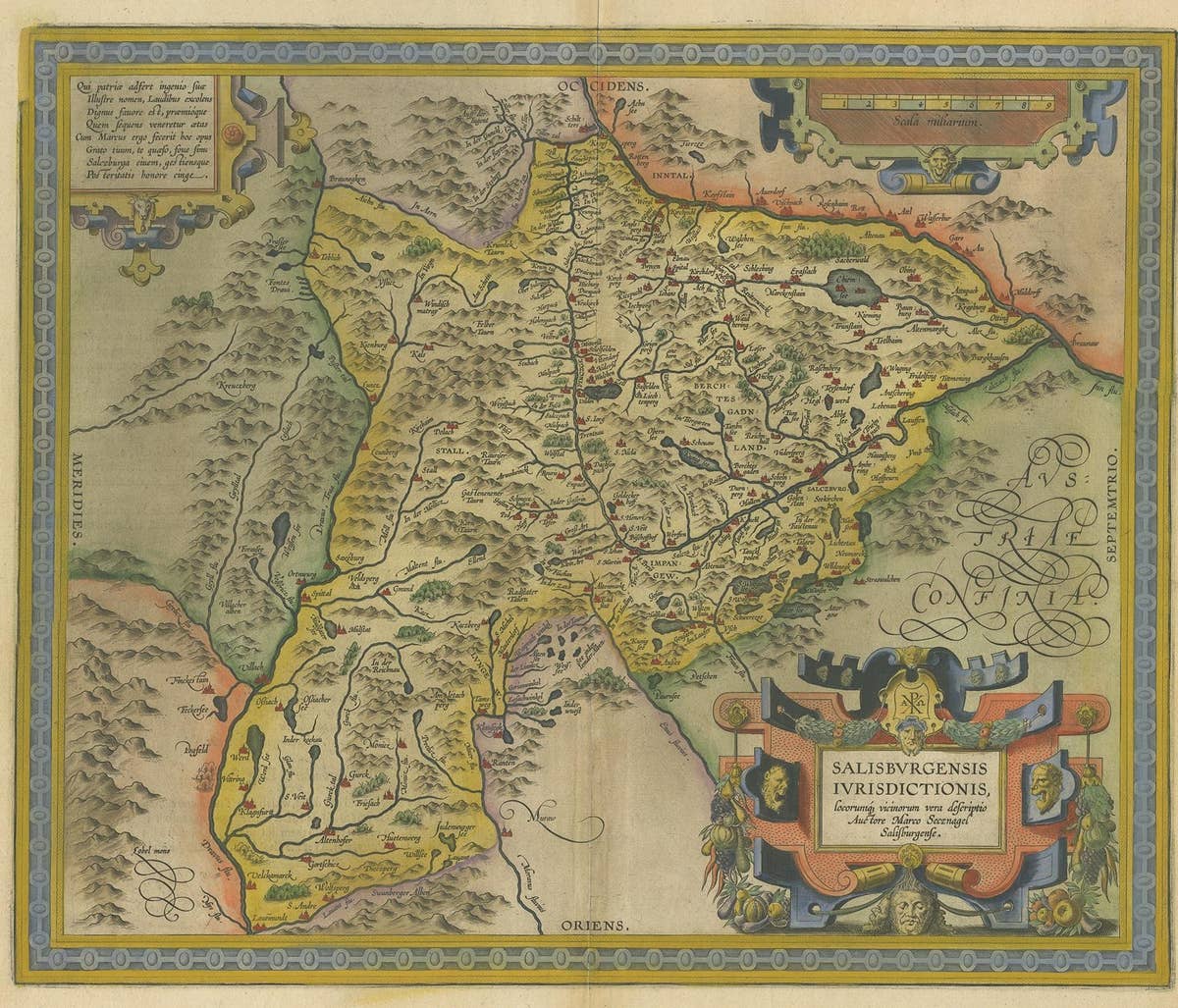 Antique Map of the Region of Salzburg by Ortelius 'circa 1606'