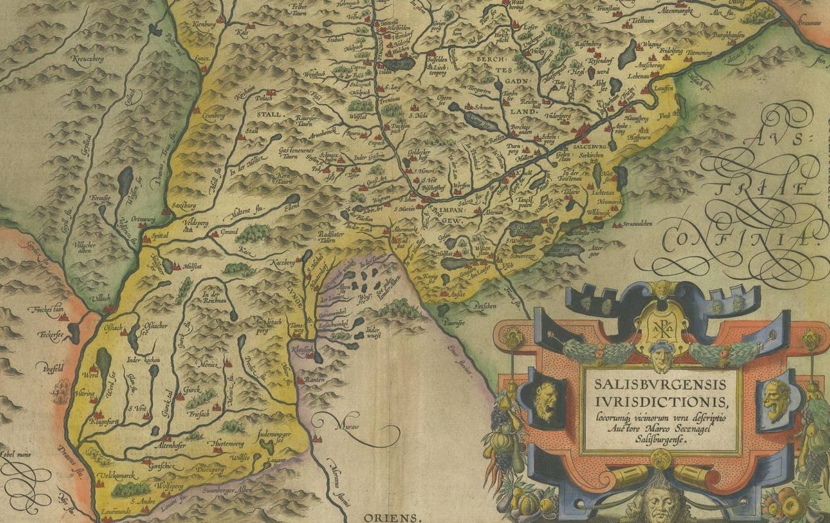 Antique Map of the Region of Salzburg by Ortelius 'circa 1606'