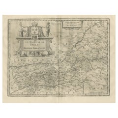 Antique Map of the Region of Sarlat in France by Janssonius, 1657