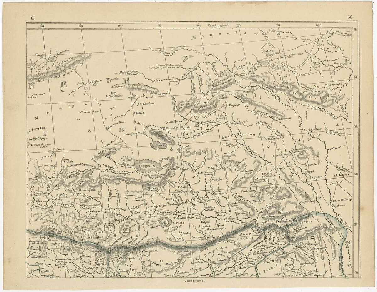 Antique Map of the Region of the Bay of Bengal by Lowry, 1852