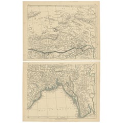 Antike Karte der Region der Bucht von Bengalen von Lowry, 1852