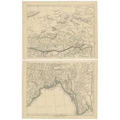 Mapa antiguo de la región del golfo de Bengala por Lowry, 1852