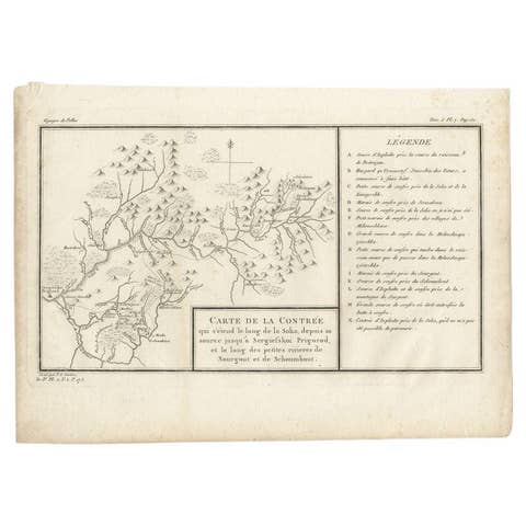 Antique Map of the Region of the Sok River in Russia, 1794
