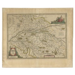 Carta geografica antica della regione della Touraine in Francia di Janssonius, 1657