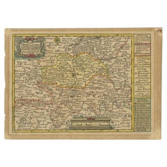 Antike Karte der Region Weida von Schreiber, 1749