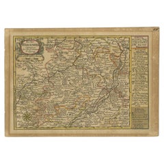 Antike Karte der Region Weienfels von Schreiber, 1749