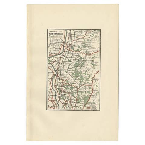 Antique Map of the Region of Wijhe-Diepenveen by Craandijk, 1884