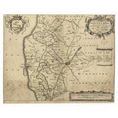 Antike Karte der Region Wonseradeel von Schotanus, 1664