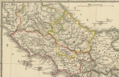 Antique Map of The Regions of Italy and Sicily during the Roman Empire, 1880