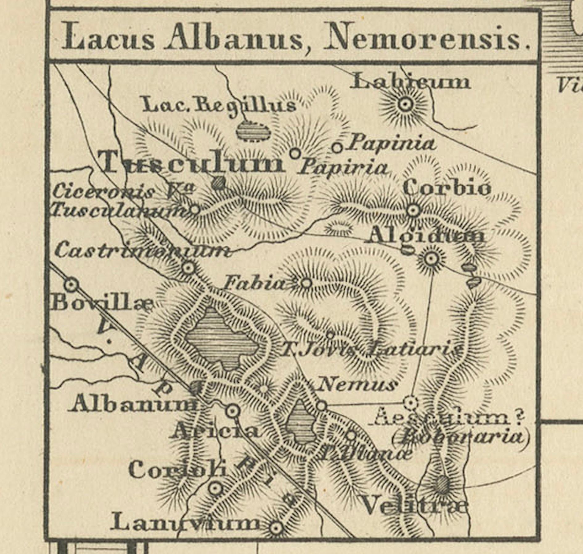 Paper Antique Map of The Regions of Italy and Sicily during the Roman Empire, 1880 For Sale