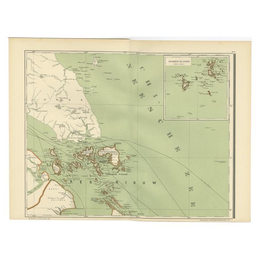 Antique Map of the Riau Islands and Singapore by Dornseiffen, 1900