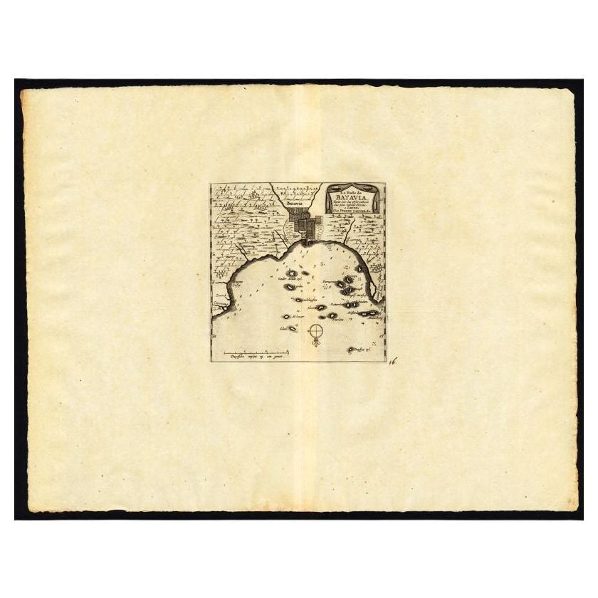 Antique Map of the Roadstead of Batavia by Van der Aa, 1725 For Sale